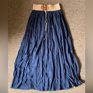 High waist Navy Blue Boho Skirt Unisex